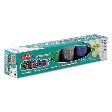 Creative Arts Charles Leonard Glitter Set, Assorted, .75 oz Shaker-Top Jar, PK6 41006